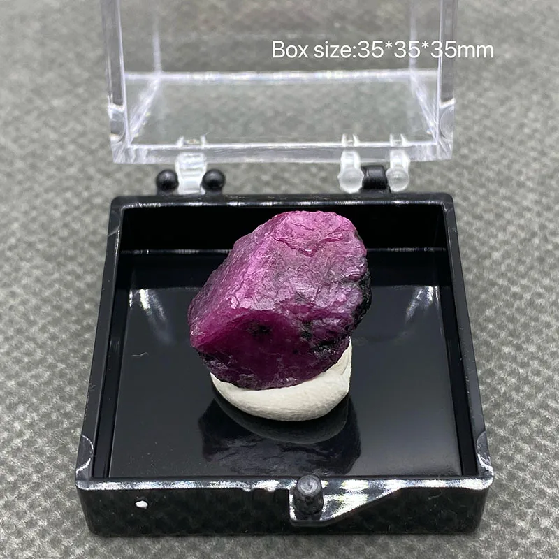100% natūralus korio rubino grubus kvarco mineralinis pavyzdys gydomasis kristalas + dėžutės dydis: 35 * 35 * 35mm