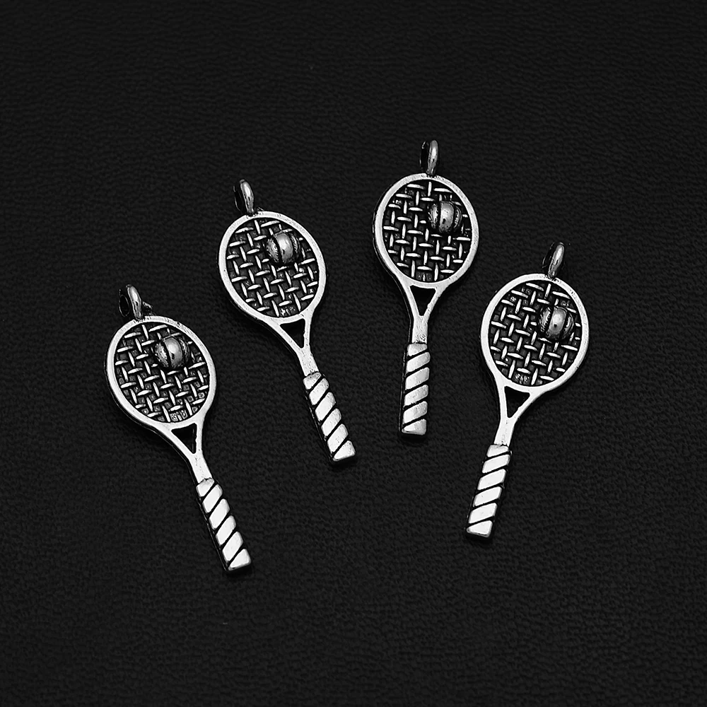 20vnt./lot. 10x30mm Antikvariniai teniso žavesiai Sportinis badmintono pakabukas 