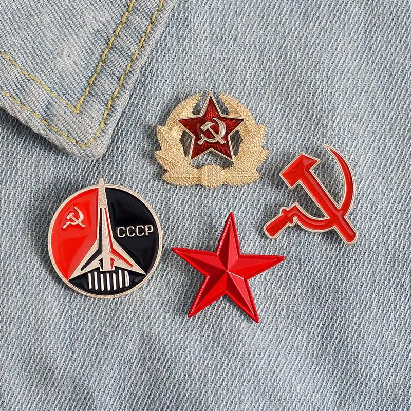 CCCP Emalio smeigtukas Pasirinktinis šaltojo karo ženklelis TSRS sagės krepšiui Atlapo smeigtukas Sagtis Vintažinė papuošalų dovana karo gerbėjams Draugas