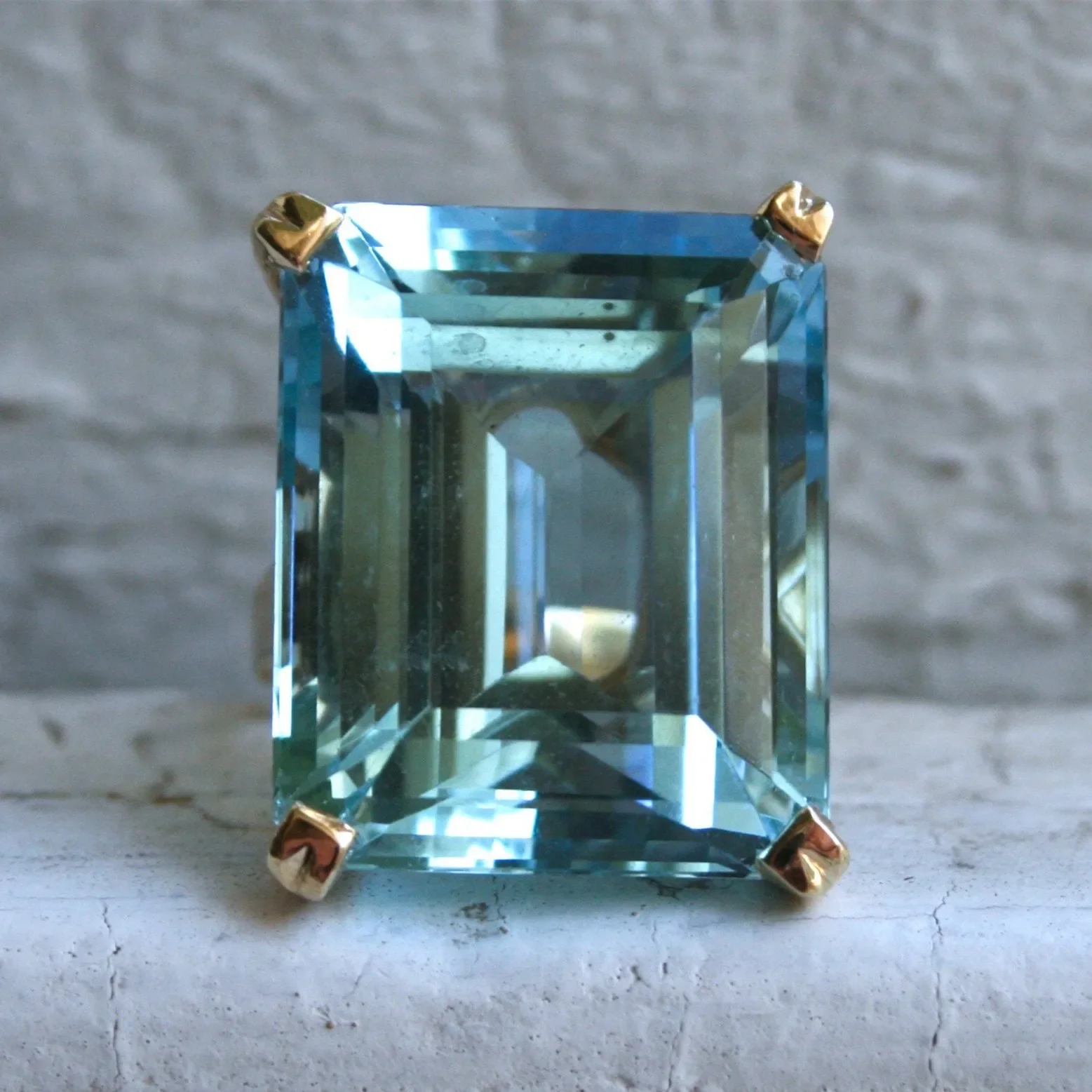 DIWENFU Natural Sea Blue Topaz Princess Diamond Ring Engagement Sapphire Ring 14K Gold Anillos for Women Jade Diamond Jewelry