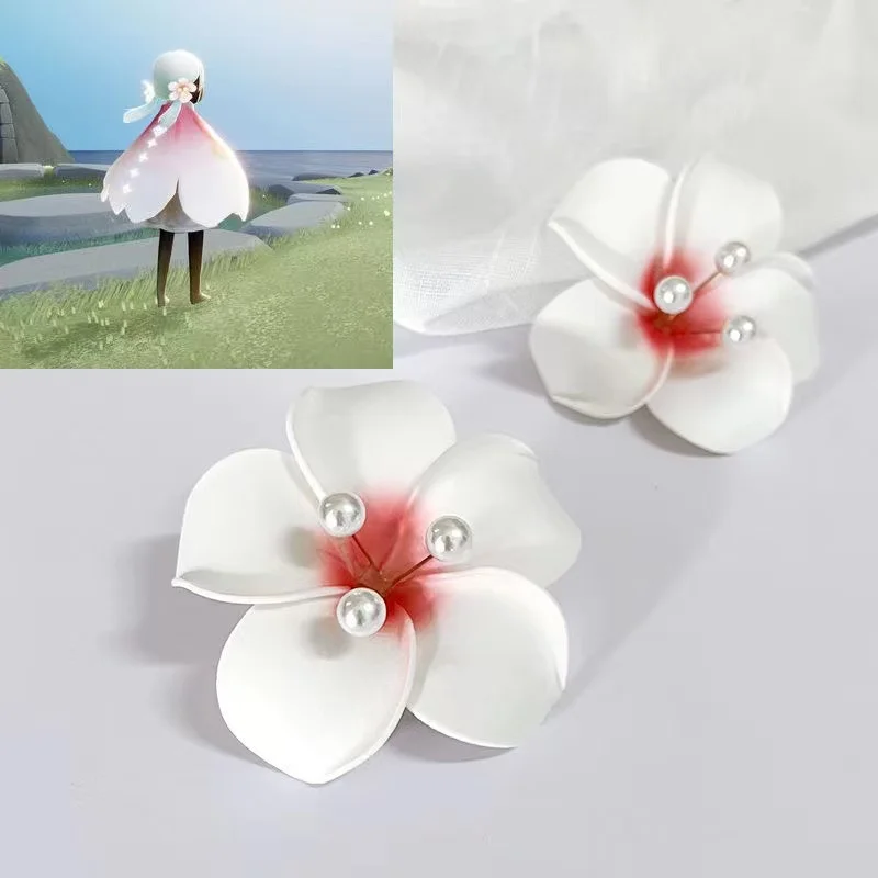 Sky Children of the Light Cos Prop Red Pink Cherry Blossom Ancestor Light Son Hair Clip Hair Accessories Cute Accessories