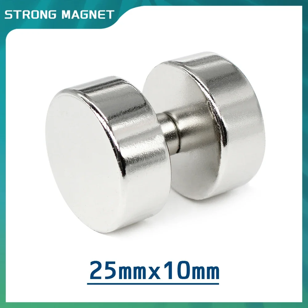 1/2/5/10PCS 25x10 mm Stiprūs apvalūs magnetai N35 Neodimio magnetai 25x10mm storio diskas Galingi stiprūs magnetiniai magnetai 25*10