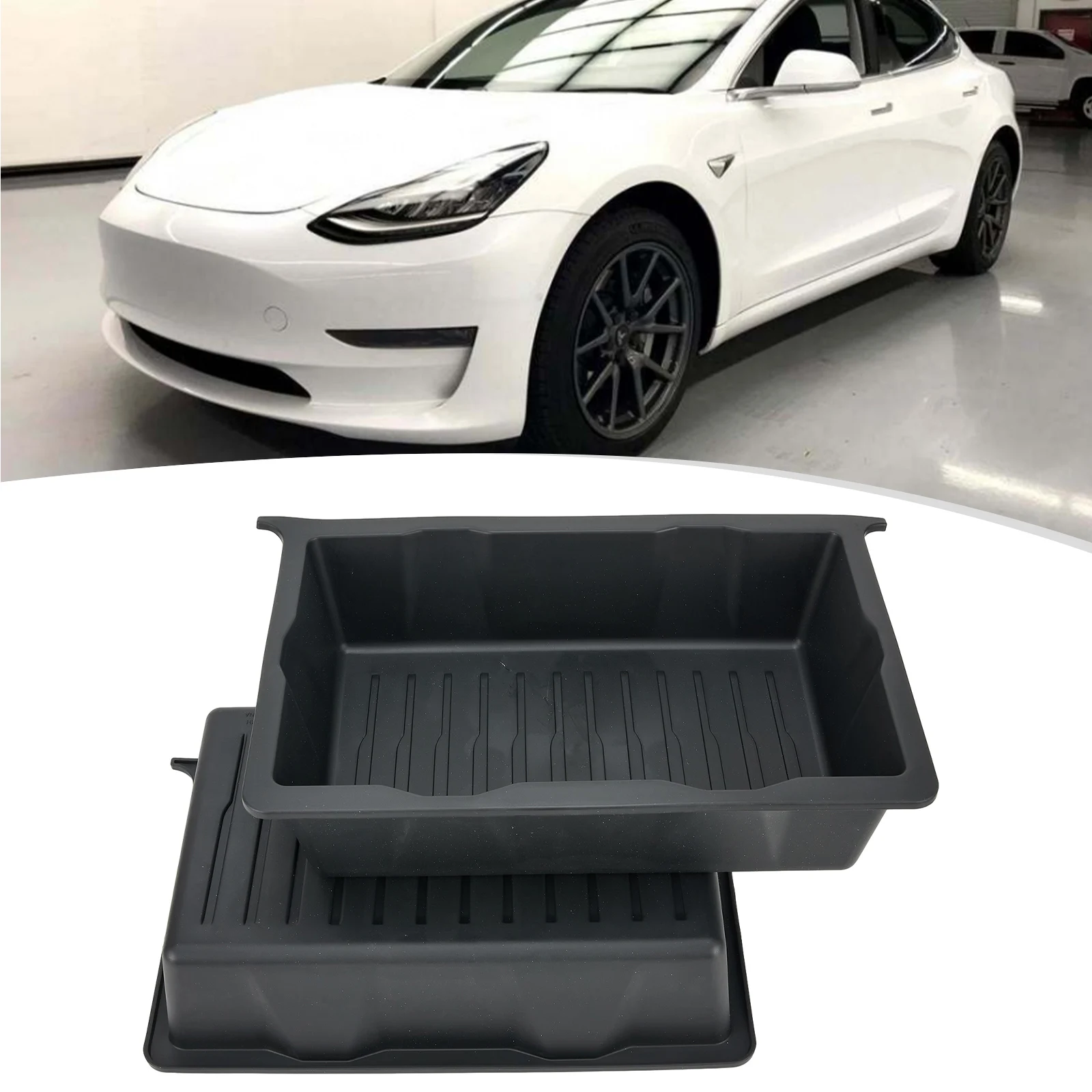 1/2Pcs TPE Under Seats Storage Box Organizer Stalčius Tesla Model Y priedai po sėdynių stalčiumi Paslėptas laikymo dėklas pakeisti