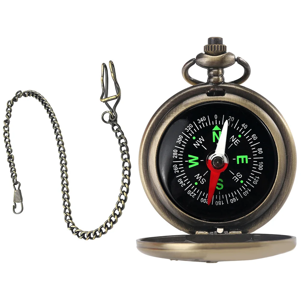 1 Rinkinys Daugkartinio naudojimo kompasas Retro lydinio kompasas Kempingo išgyvenimo kompasas Kempingo priedas