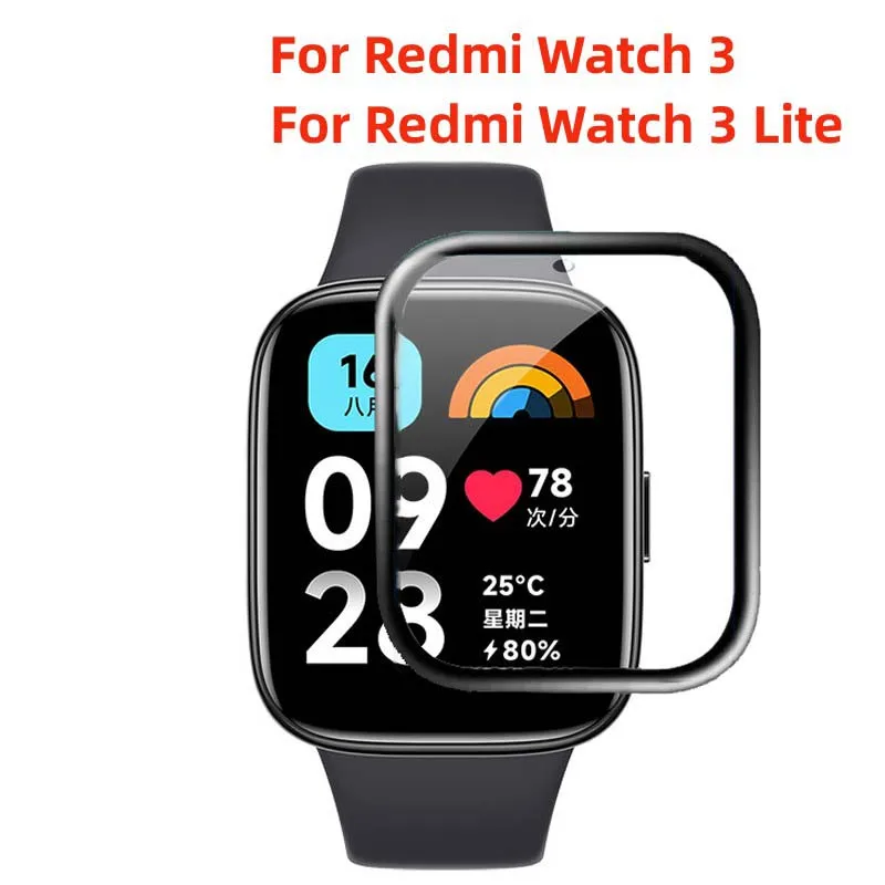 100% Naujas 3D lenktas grūdintas stiklas Redmi Watch 3 Lite Smart Watch ekrano apsauga Redmi Watch 2/2 Lite 3/3Lite apsauga