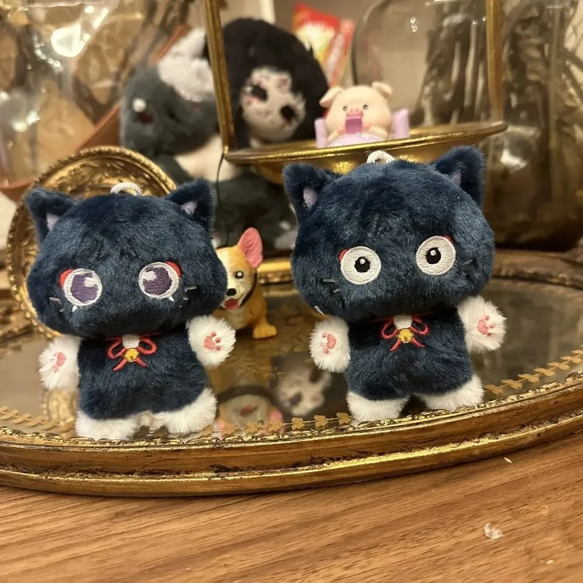 10cm Anime Genshin Impact Balladeer Wanderer Cute Cat Dolls Plush Stuffed Cotton Plushie žaidimo pakabukas Cosplay rekvizitai
