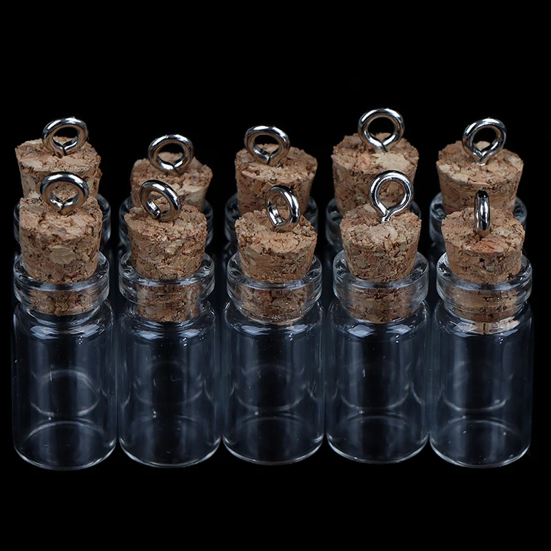 10vnt Mini stikliniai buteliukai maži buteliukai Kamštienos stikliniai stiklainiai Daugkartinio naudojimo kamštis Wish Stiklas Naujas