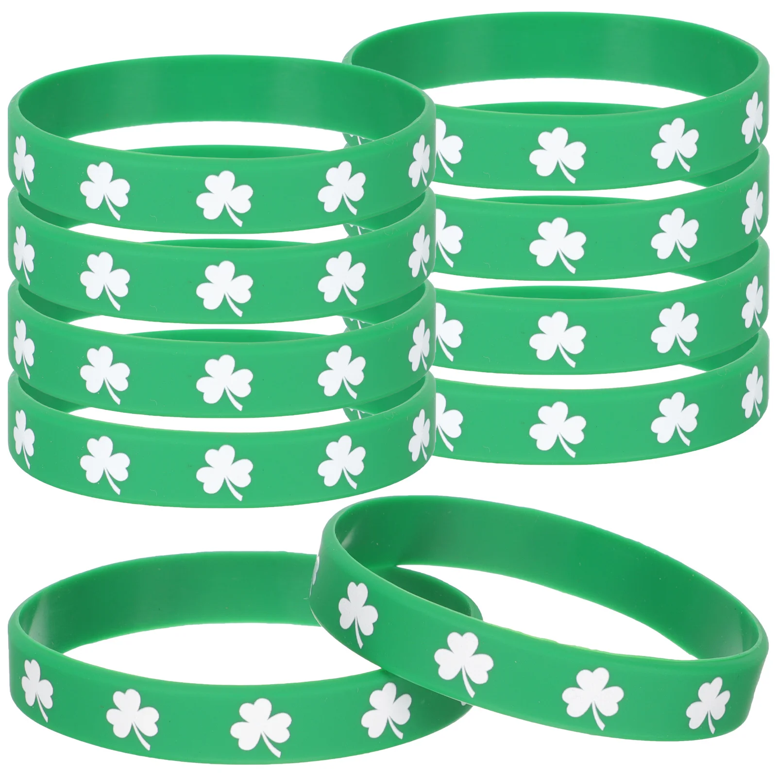 10vnt St Patricks Day Shamrock apyrankės Silikoninės apyrankės Airijos vakarėlio rankų dekoravimas