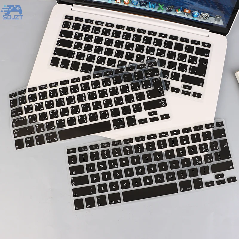 1Pc nešiojamojo kompiuterio silikoninės klaviatūros dangtelis klaviatūros filmui Amerikos Europos universalus nešiojamojo kompiuterio klavišo apsauginė plėvelė