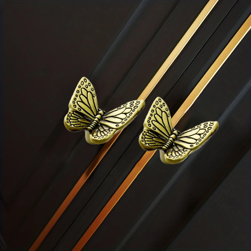 1vnt Retro mini drugelio stalčius Spinta traukia vieną skylę Lydinio gyvūnai Spintelės rankenos Namų dekoracijos Stilingos aparatūros rankenėlės