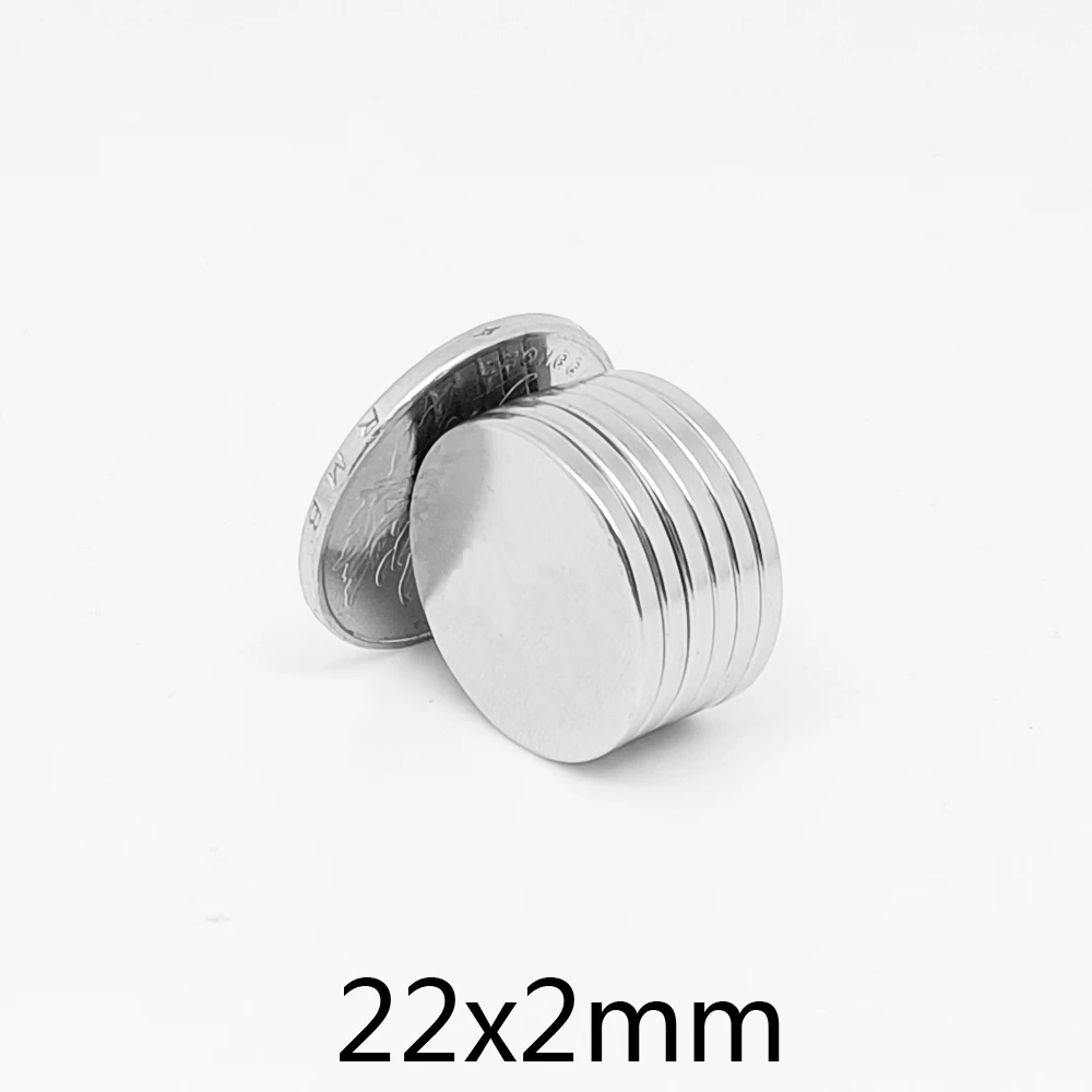 22x2 mm Apvalus paieškos magnetas 22X 2mm diskas Retųjų žemių neodimio magnetas N35 Nuolatinis magnetas Srtong 22*2 mm