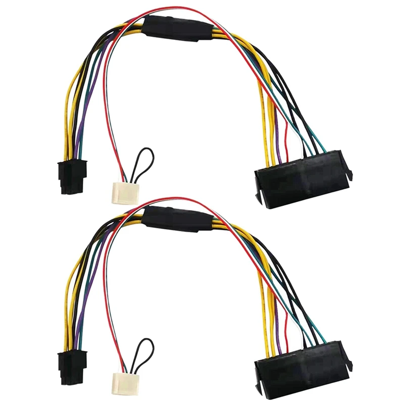 2X ATX PSU maitinimo kabelis 24P į 6P vyriška mini 6P jungtis, skirta HP Prodesk 600 G1 600G1 pagrindinės plokštės konvertavimo laidui