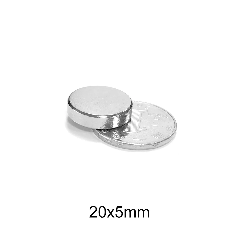 2~30vnt 20x5 mm apvalūs galingi magnetiniai magnetai 20mmx5mm stiprus diskinis retųjų žemių magnetas 20x5mm neodimio magnetas 20*5 mm n35
