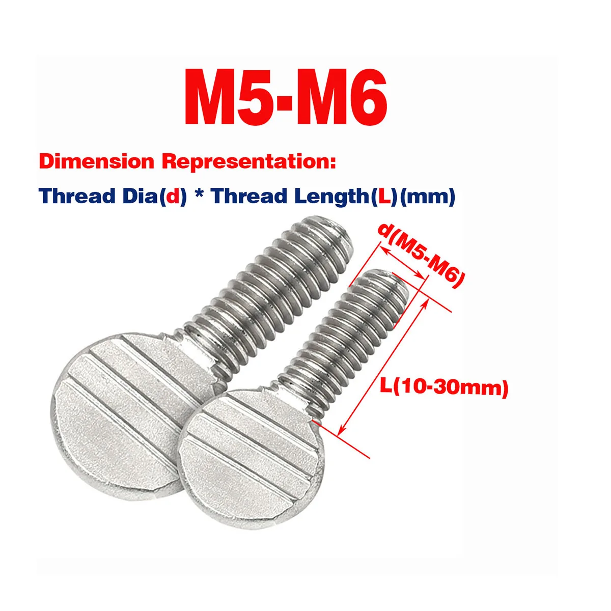 304 Nerūdijančio plieno stalo teniso raketės varžtas / nykščio bangos plokštės galvutės varžtas M4-M10
