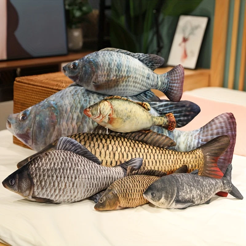 30cm Modeliavimas Juokinga žuvis Pliušiniai žaislai Minkštas įdarytas gyvūnas Gyvenimas panašus į Tilapia Mossambica Pliušinė pagalvė Vaikų gimtadienio dovana Namų dekoras