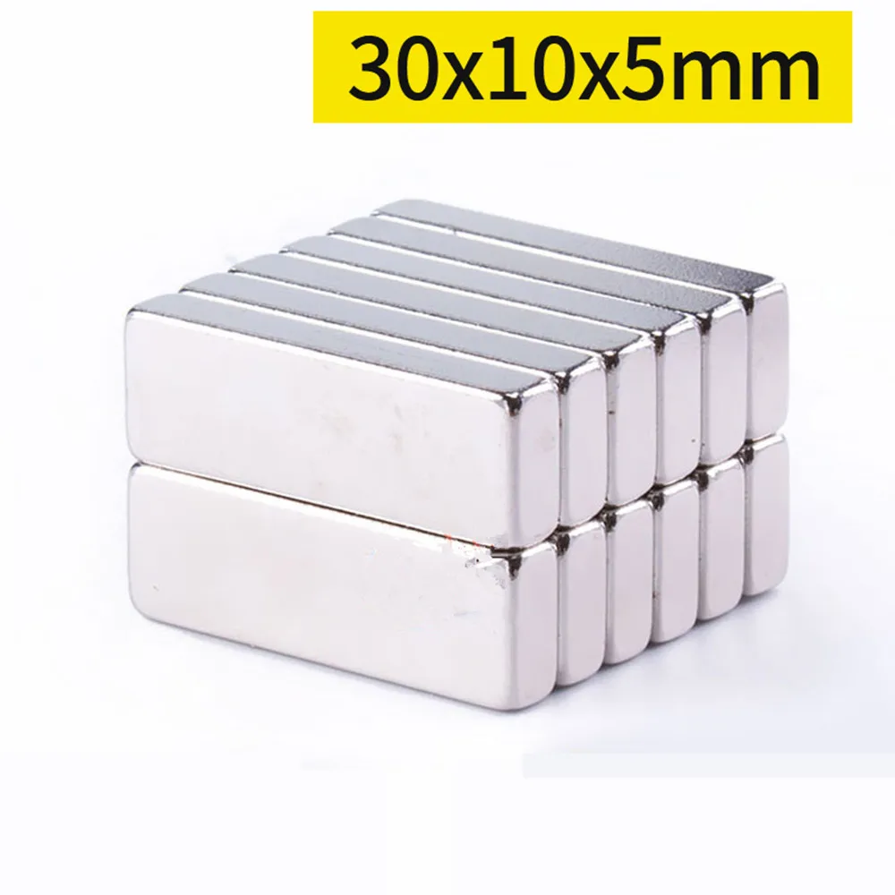 30x10x5 Neodimio magnetas 30mm x 10mm x 5mm N35 NdFeB blokas Itin galingas stiprus nuolatinis magnetinis imanas