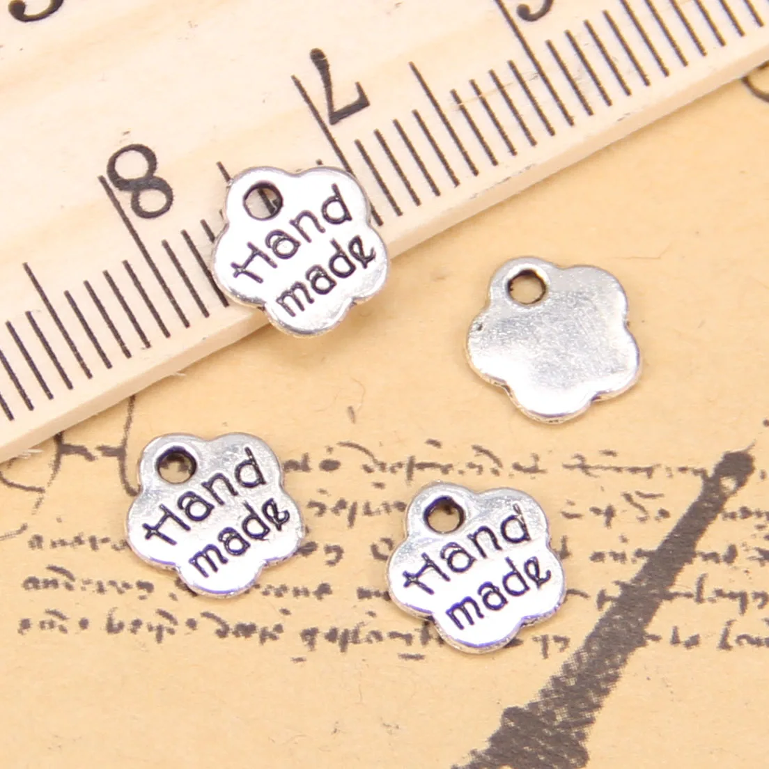 400vnt Charms Plates rankų darbo 8mm antikvariniai pakabukai,senoviniai Tibeto sidabro papuošalai,Pasidaryk pats apyrankių vėriniams
