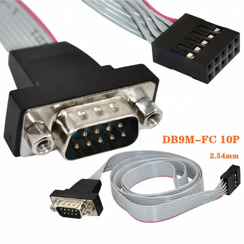 9-Pin Serial Port COM Serial Port Baffle kabelis, tiesiogiai prijungtas prie vaizdo plokštės Plokščias kabelis DB9 Male/DuPont 10P2.54 išplėtimas