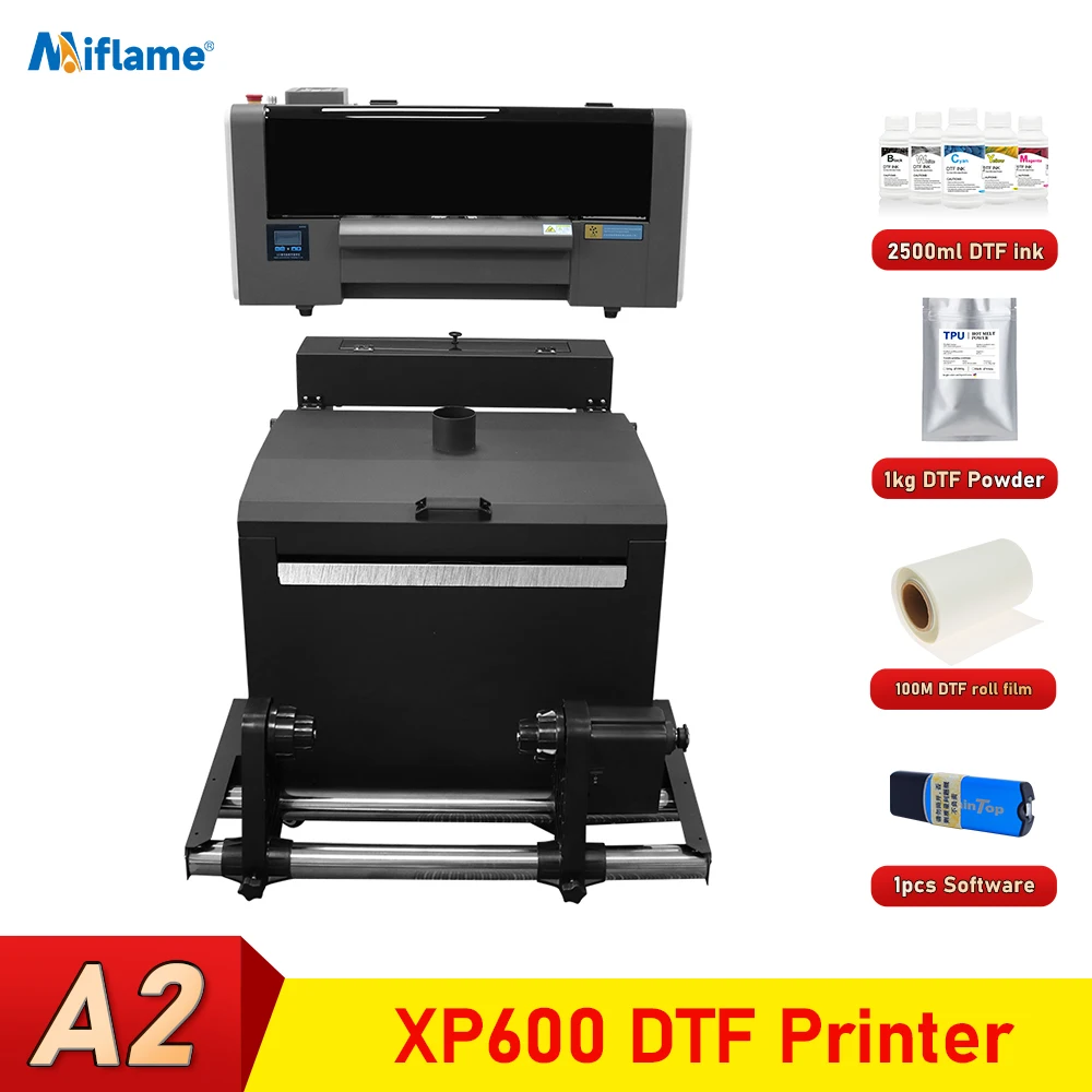 A2 DTF spausdintuvas su miltelių purtykle Epson Dual XP600 spausdinimo galvutės 42CM marškinėliai Spausdinimo mašina Tiesioginio perdavimo spausdintuvas