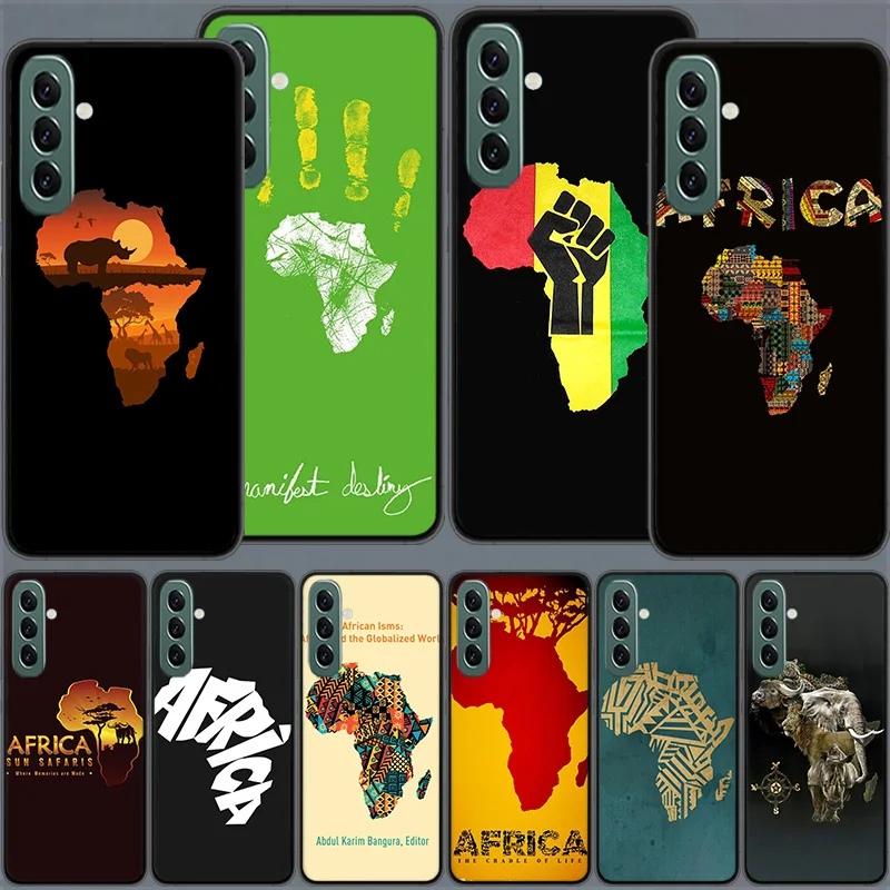 Africa Žemėlapis Geografija Dažytas telefono dėklas Samsung Galaxy M52 M51 M32 M31S M30S M21 M12 M11 A70 A50 A40 A30 A20 A10 A9 A8 A7 A6