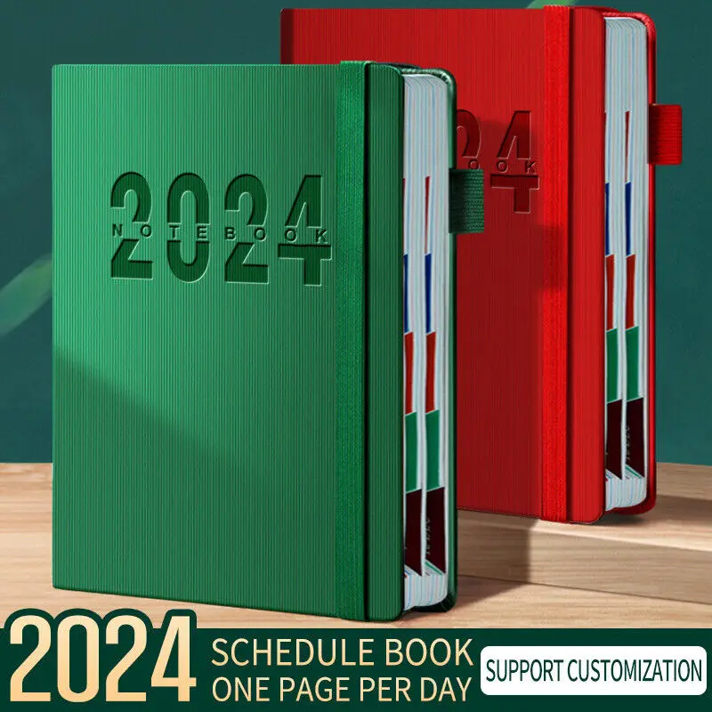 Agenda 2024 Planner Kinų vidinis puslapis Sąsiuvinis 365 dienų dienos planas Mėnesio planas Kalendorius Tvarkaraštis Dienoraštis Mokyklos raštinės reikmenys
