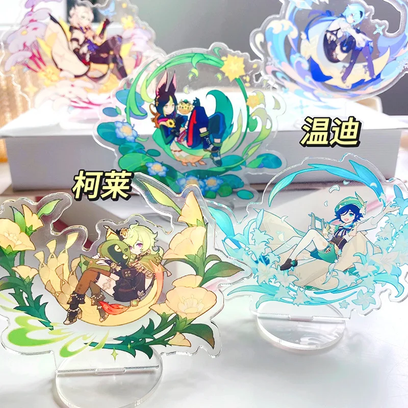 Anime Genshin Impact Venti Cosplay akrilo veiksmo figūrėlė Eula Albedo žaidimo stovas Iškaba Stalo dekoras Modelis Gerbėjų Žaislų Dovana Draugui