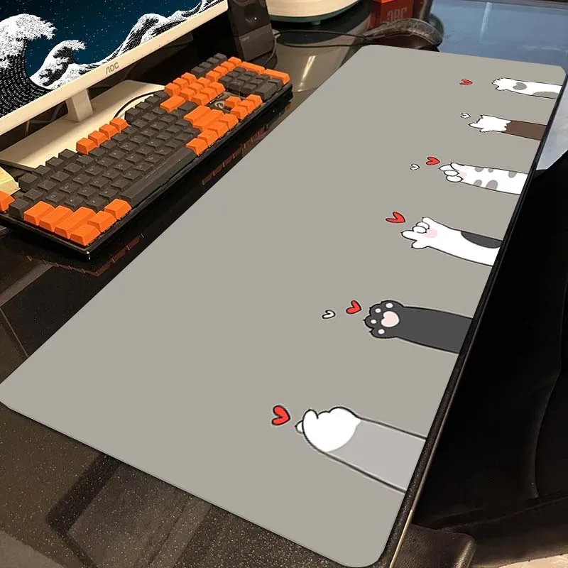 Anime žaidimas Kompiuterinis pelės kilimėlis Miela katė Letena Didelis pelės kilimėlis Žaidimai XXL pelės kilimėlis Greitis Klaviatūra Minkštos pagalvėlės Natūralaus kaučiuko stalo kilimėlis