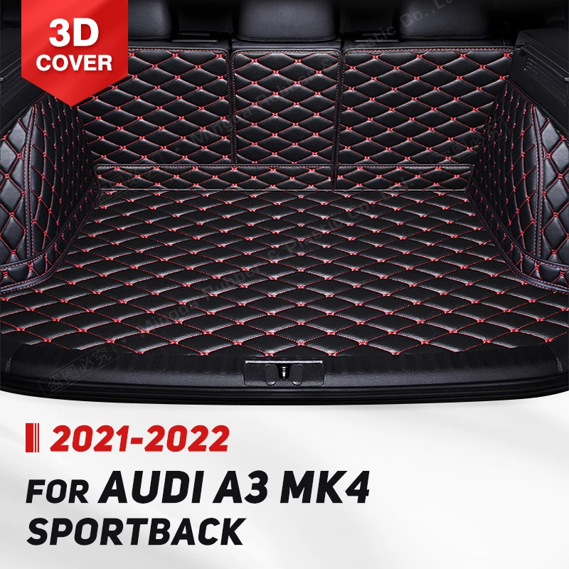 Automatinis pilnos aprėpties bagažinės kilimėlis, skirtas Audi A3 Sportback MK4 2021 2022 m. automobilio bagažinės dangčio kilimėlis Cargo Liner salono apsaugos priedai