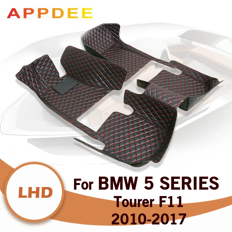 Automobiliniai grindų kilimėliai BMW 5 serijos F11 Tourer 2010 2011 2012 2013 2014 2015 2016 2017 Individualūs automatiniai kojų pagalvėlės Interjero aksesuarai