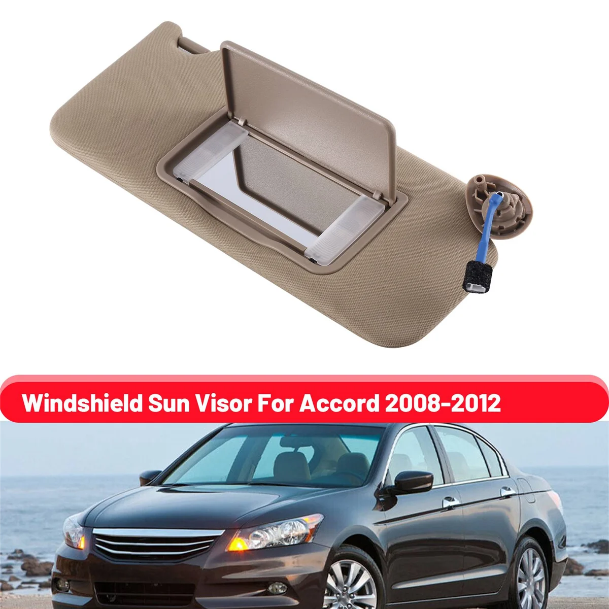 Automobilio dešinės keleivio pusės skydelis nuo saulės su veidrodiniu priekiniu stiklu Saulės skydelis Honda Accord 2008-2012