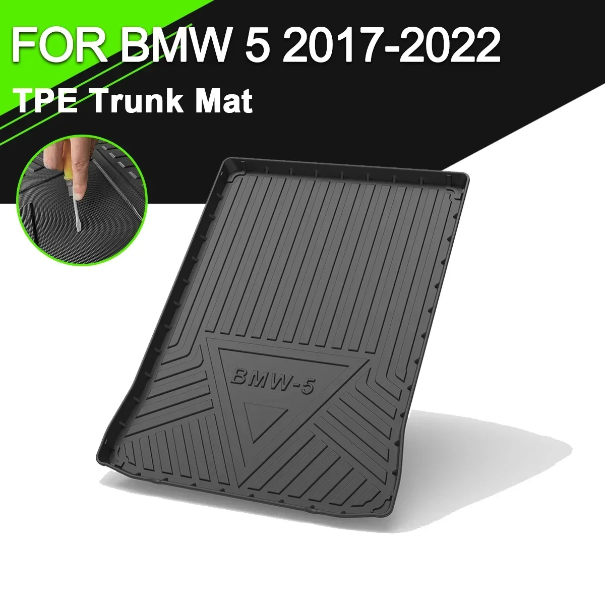 Automobilio galinio bagažinės dangčio kilimėlis, skirtas BMW 5 serijos 2017-2022 m. TPE vandeniui atsparūs neslystantys guminiai krovinių įdėklų priedai