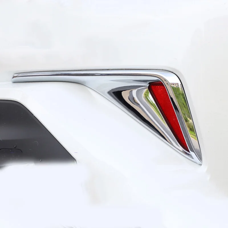 Automobilio galinio buferio žibinto rūko žibinto dangtelis ABS Chrome stiliaus apdailos liejimo garnyro rėmas Toyota C-HR CHR 2017 2018 2019