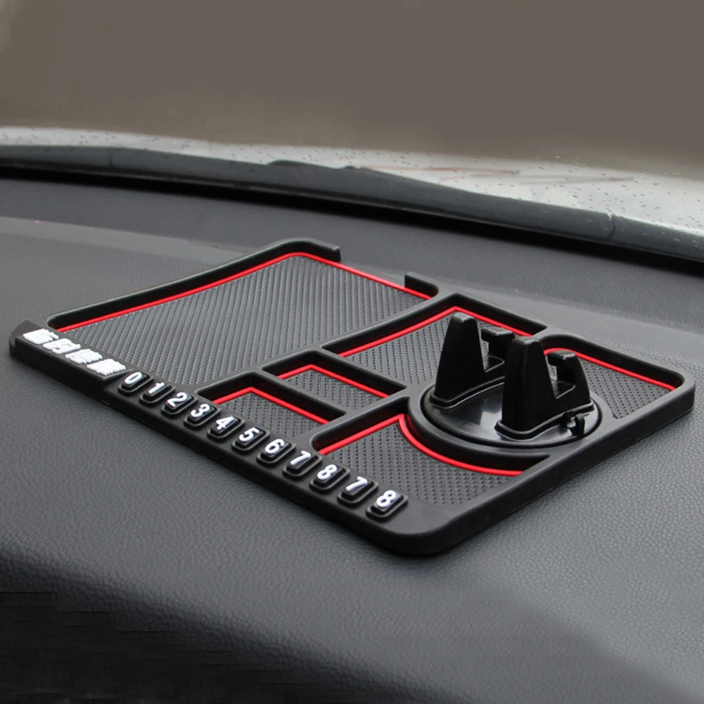 Automobilio silikoninė automobilių statymo kortelė Neslystantis kilimėlis Daugiafunkcis automobilio prietaisų skydelio palaikymas Navigacijos rėmelis Mobiliojo telefono laikiklis GPS laikiklis