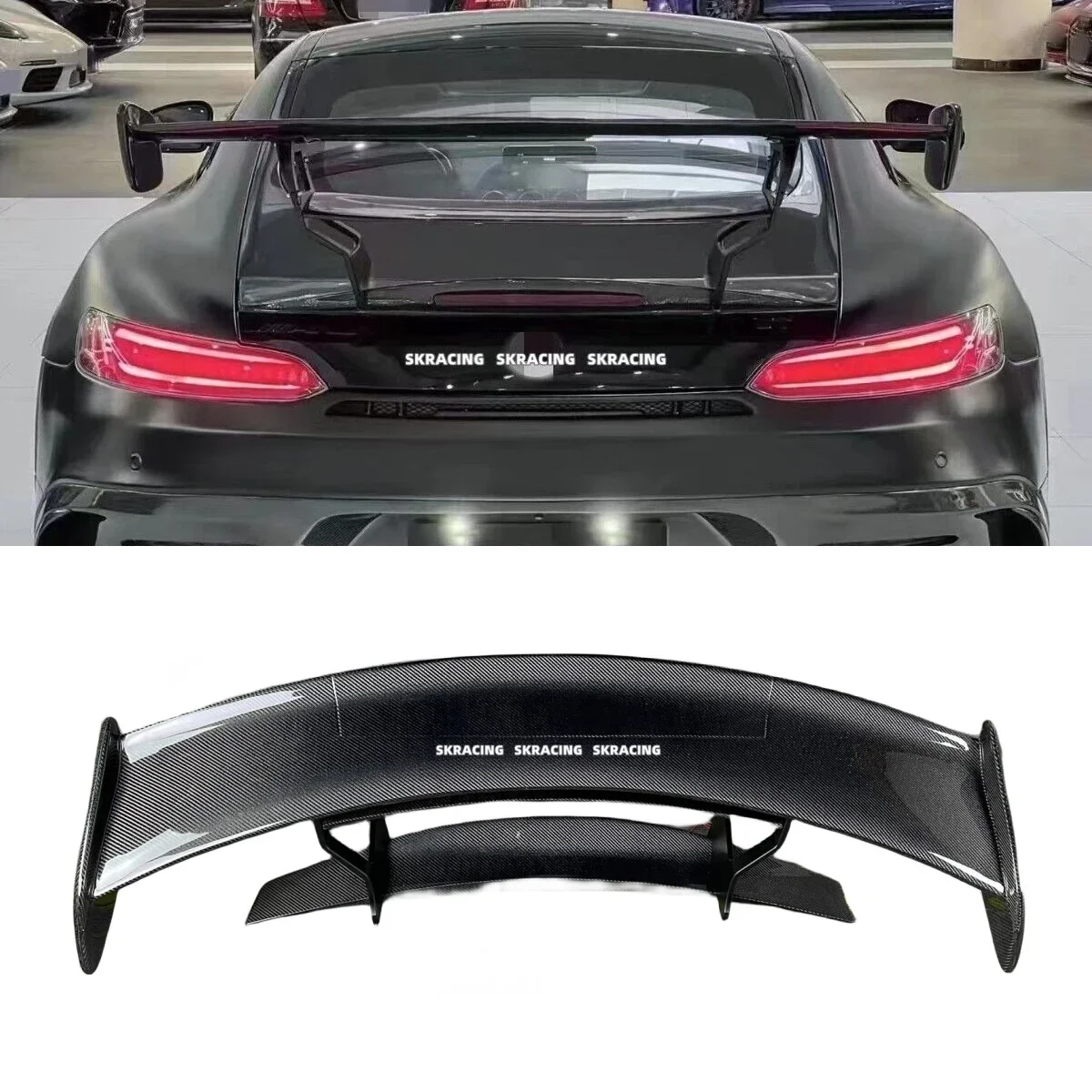 Automobilių priedai Mercedes Benz AMG GT GTS GTC GTR Real Carbon Fiber Rear Trunk Spoiler Wing BodyKit