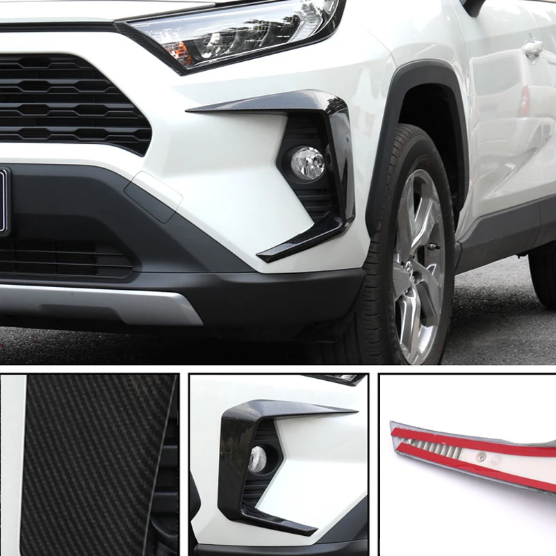 Automobilių priedai Toyota RAV4 2019 2020 2021 ABS priekinio rūko žibinto išorinio rėmo apdailos dangtelio apdaila 2vnt