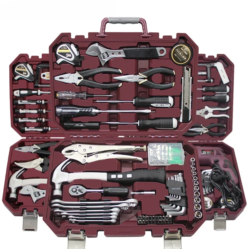 Buitinės technikos rankinio įrankių derinio priežiūros rinkinys, visas įrankių dėžės paketas