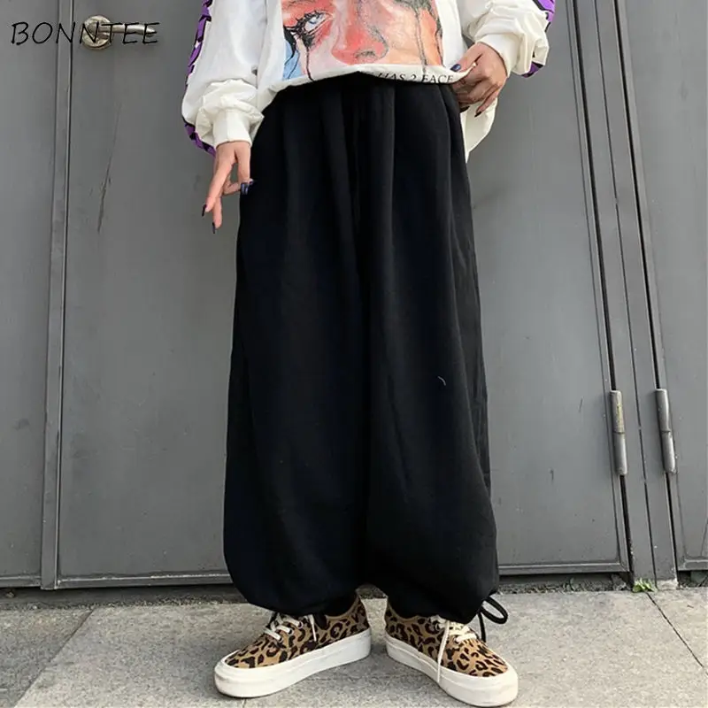 Casual Pants Women Solid College Loose Kelnės Fashion Spring High Waist Cozy Chic Streetwear Student All-match Hot Sale Ulzzang
