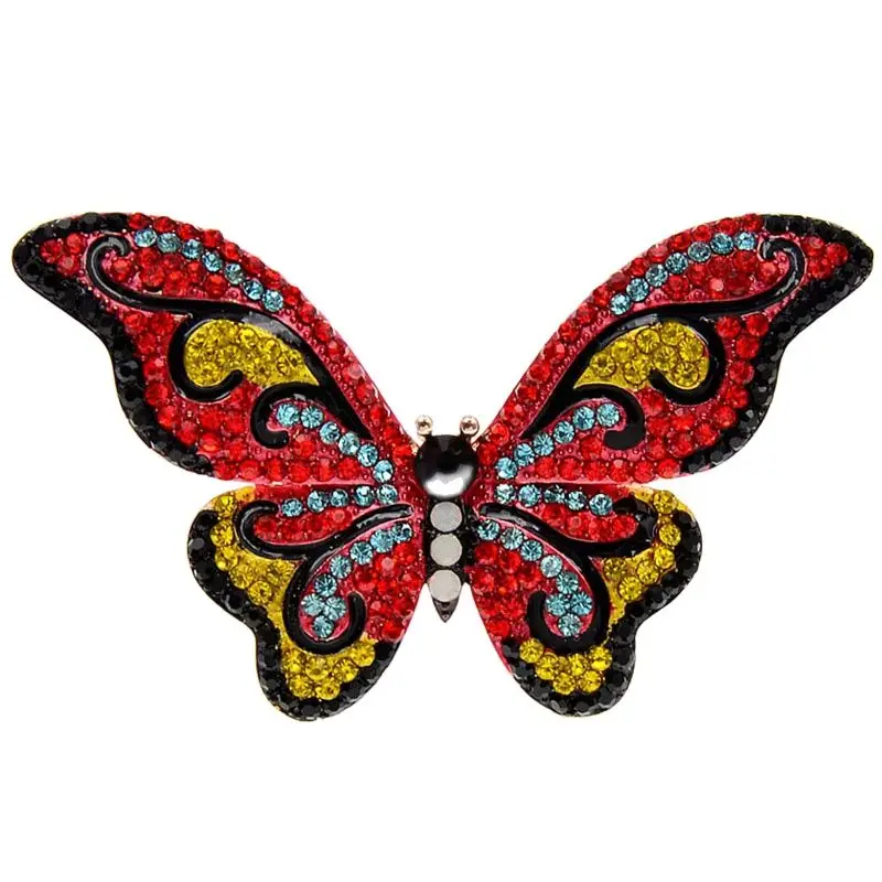 CINDY XIANG Naujas atvykimas Spalvingos kalnų krištolo drugelio sagės moterims Žiemos mados paltų smeigtukų aksesuarai 4 spalvos