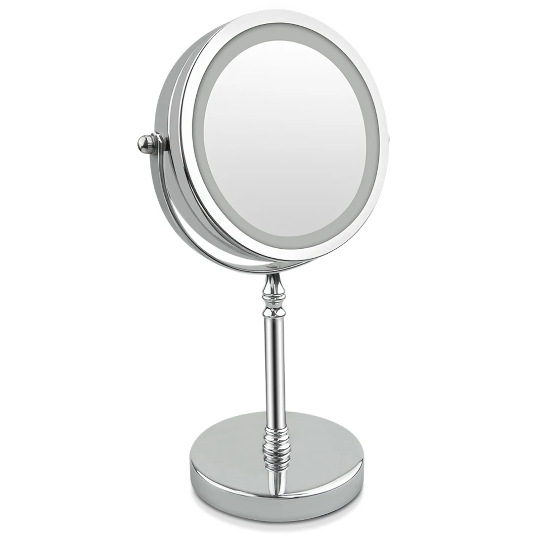 CSHOU158 colių LED makiažo veidrodis su lengvu makiažo veidrodžiu 10x priartinimas dvipusis baterija maitinamas 360 laipsnių besisukantis makiažo veidrodis