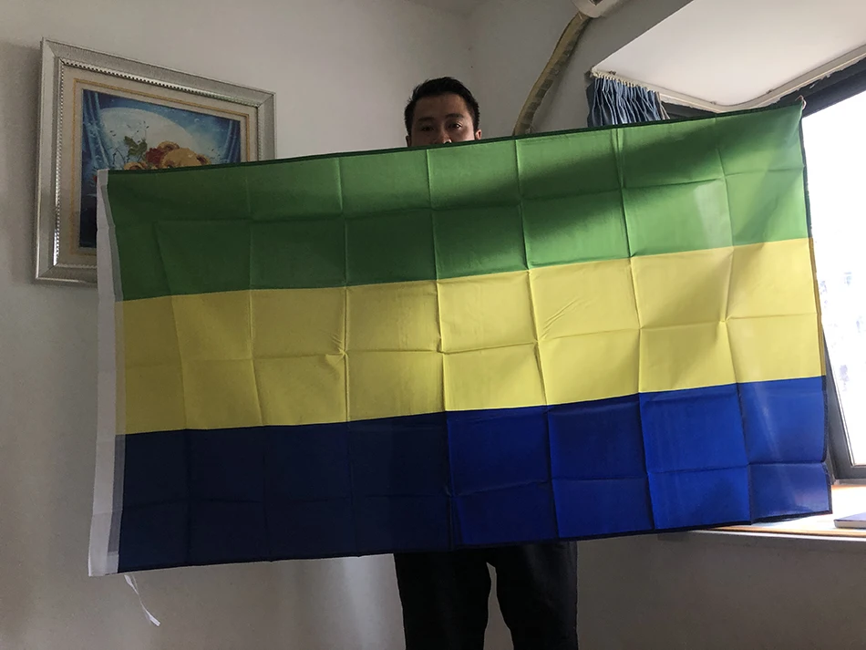 DANGAUS VĖLIAVA Gabono vėliava 90*150cm pakabinamas dvipusis poliesteris Gabono nacionalinė vėliava Namų dekoravimui