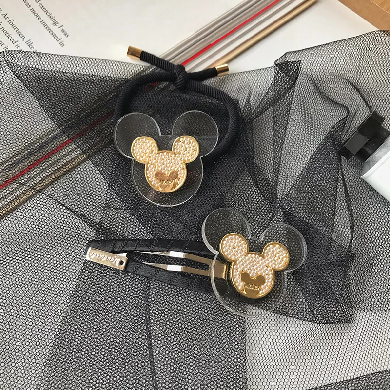 Disney animacinis filmas Mikis paprastas temperamentas mielas BB klipas plaukų aksesuarai guminė juosta mergina skaidrus galvos apdangalo plaukų segtukas