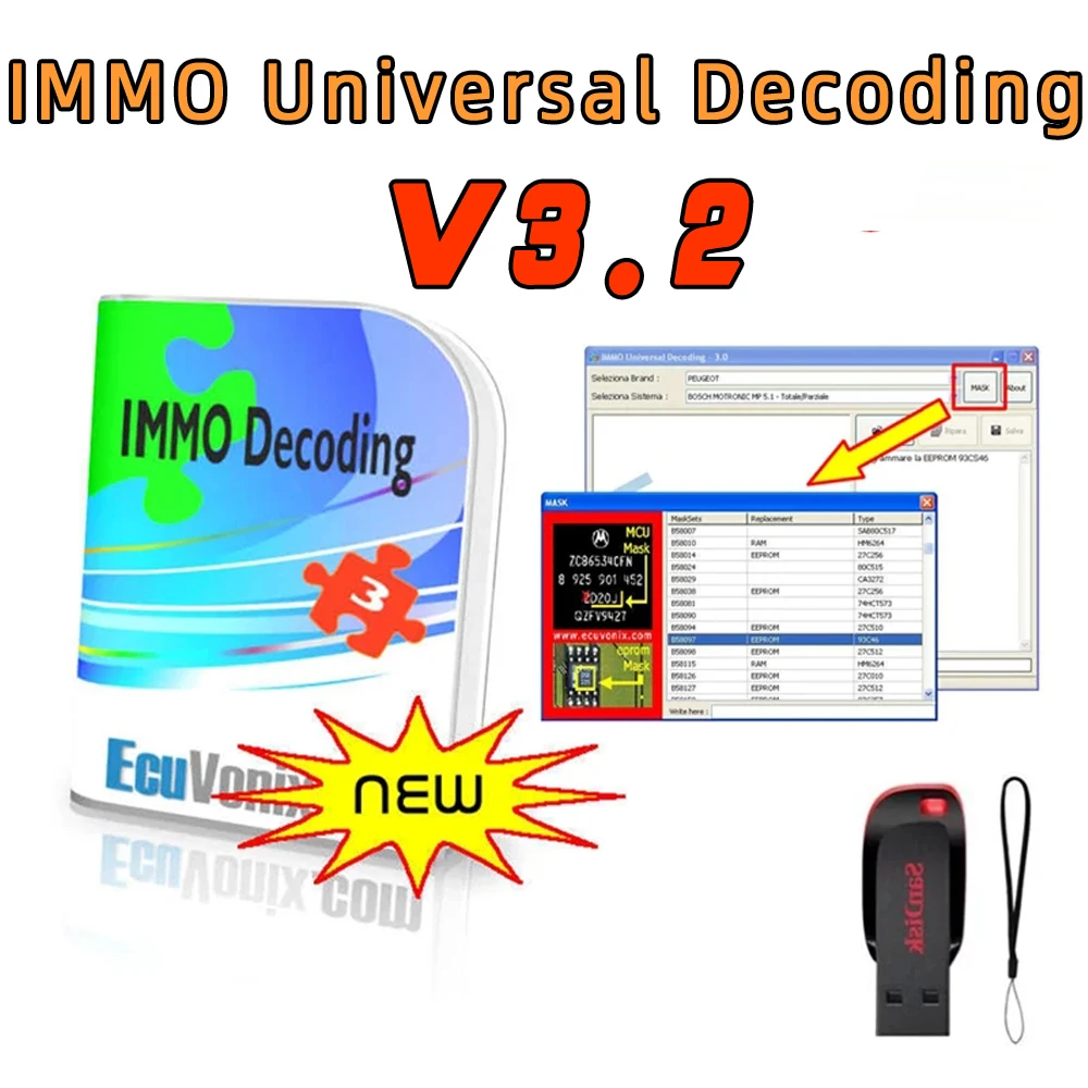 ECUVonix IMMO universalus dekodavimas 3.2 IMMO dekodavimas 3.2 Pašalinkite IMMO kodą ECU +Keygen neribotam diegimui daugelyje kompiuterių