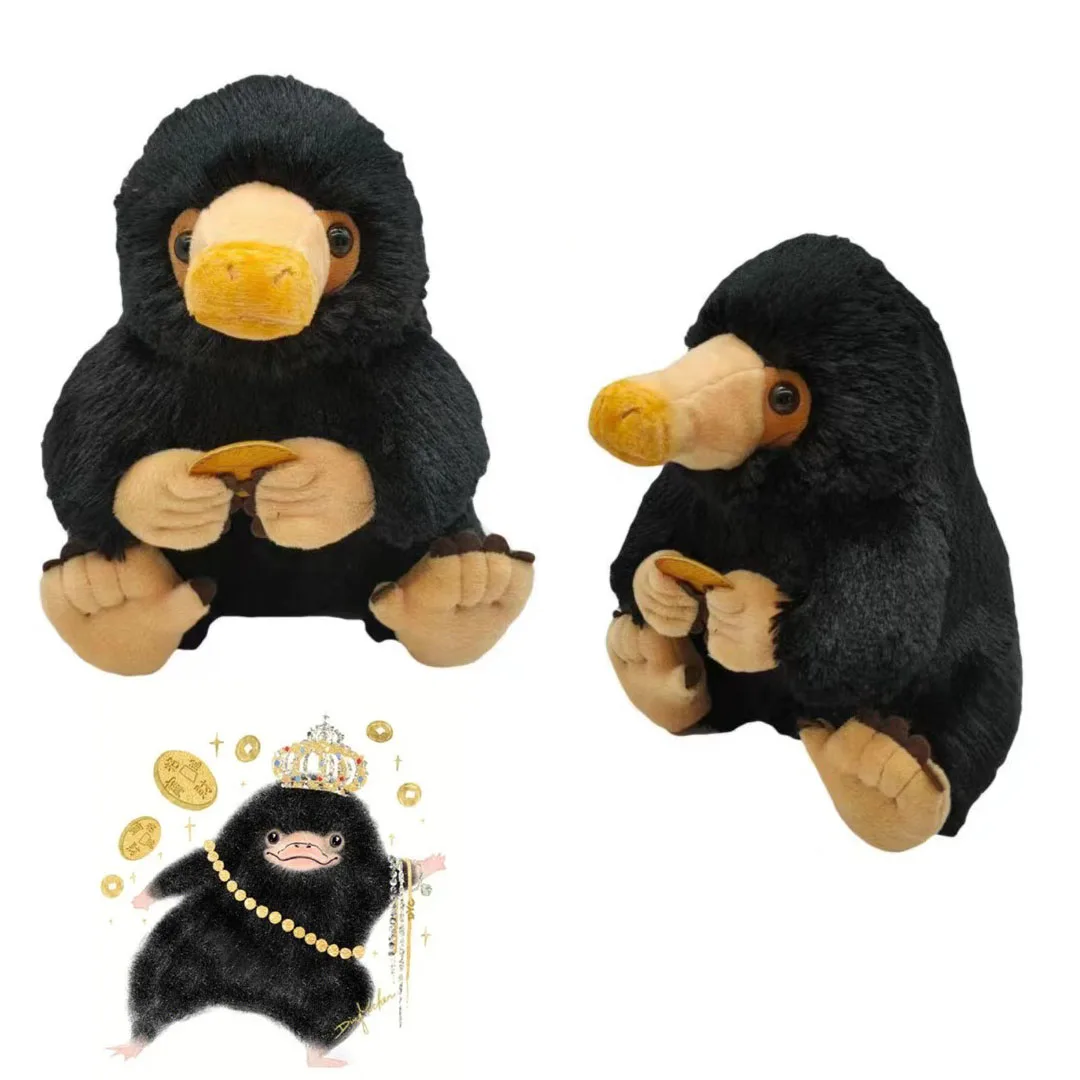 Fantastiški žvėrys Pliušiniai žaislai Augintinis Niffler Plushie Black Platypus Minkšta įdaryta lėlė Laimingi įdaryti pliušiniai gyvūnai gimtadienio dovanai
