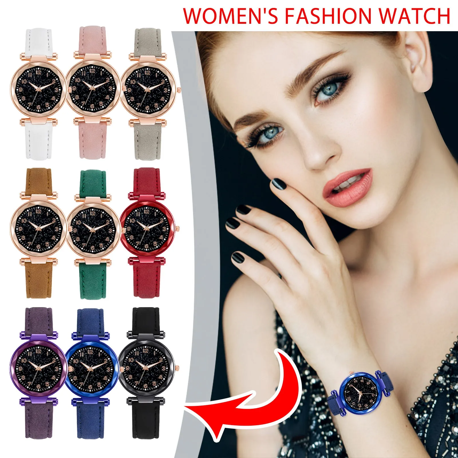 Fashion Gypsophila Ladies Watch Odinis dirželis Analoginiai kvarciniai rankiniai laikrodžiai Geros kokybės skaitmeniniai rankiniai laikrodžiai moterims Gift Reloj