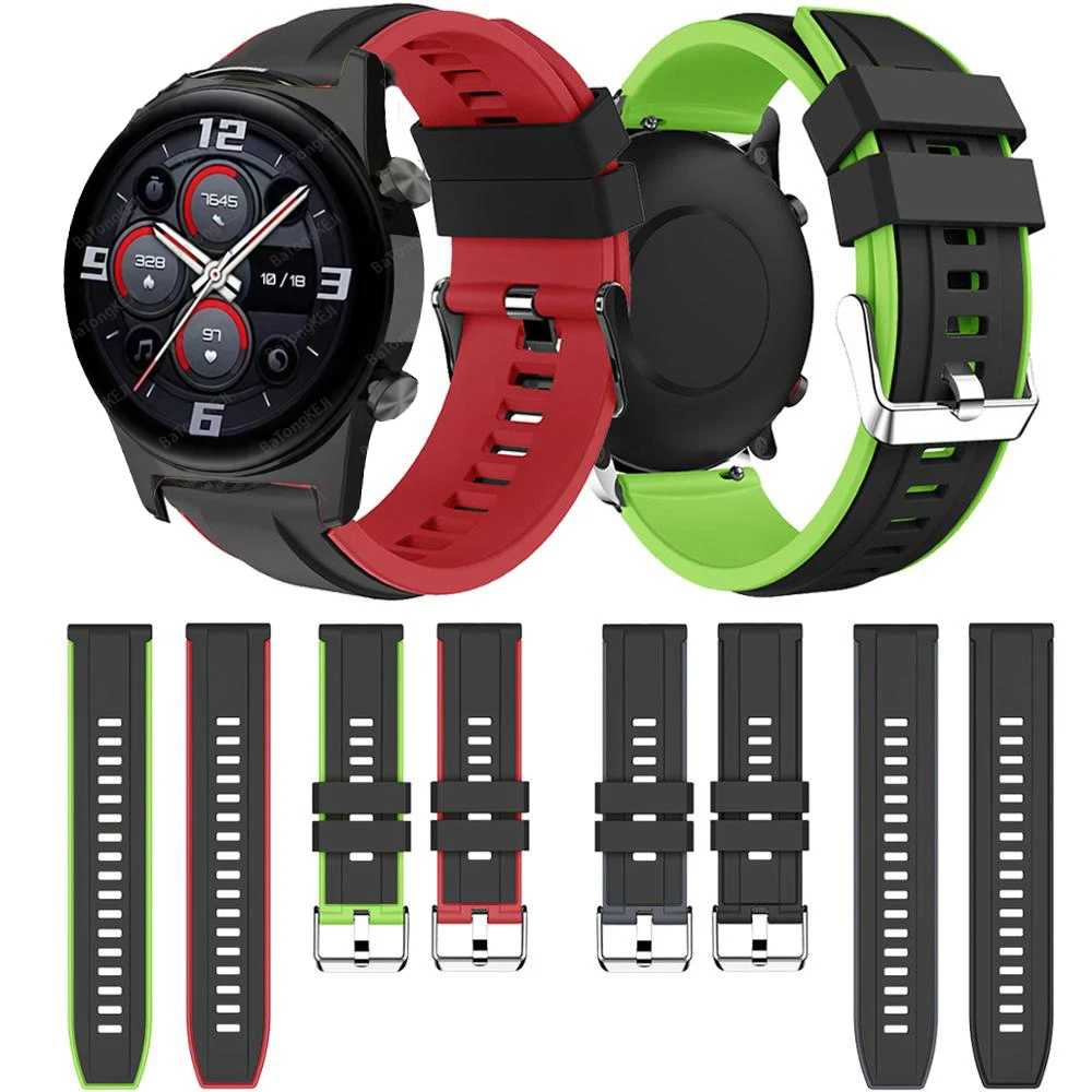 For Honor Watch GS 3 Smart Watch Band 22mm silikoninė sportinė apyrankė Garbės laikrodžiui GS Pro/Magic 1 2 46mm/Huawei GT 2 riešo dirželis