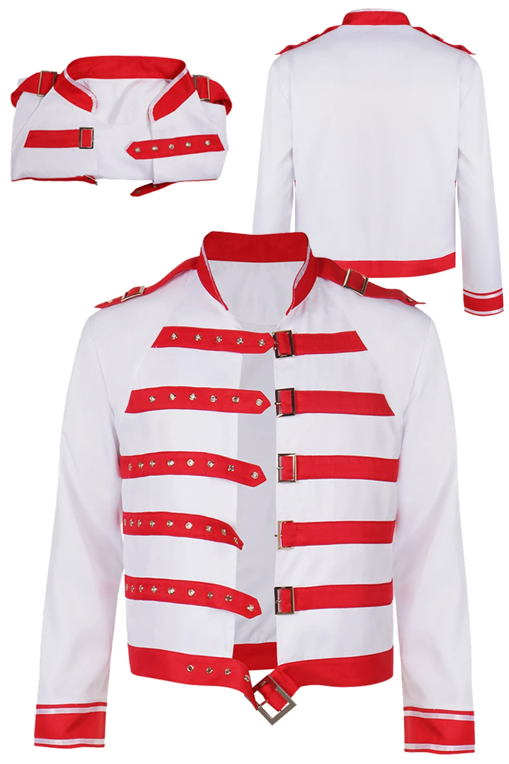 Freddie Cosplay Role Play Red Jacket Rock Band kostiumas Suaugę vyrai Fantasy Fancy Dress Up Vakarėlio drabužiai