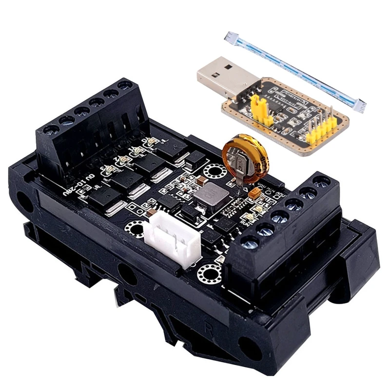 FX1N-10MT PLC pramoninė valdymo plokštė + korpusas + USB-TTL kabelio PLC modulis Analoginis įvesties / išvesties delsos relės modulis