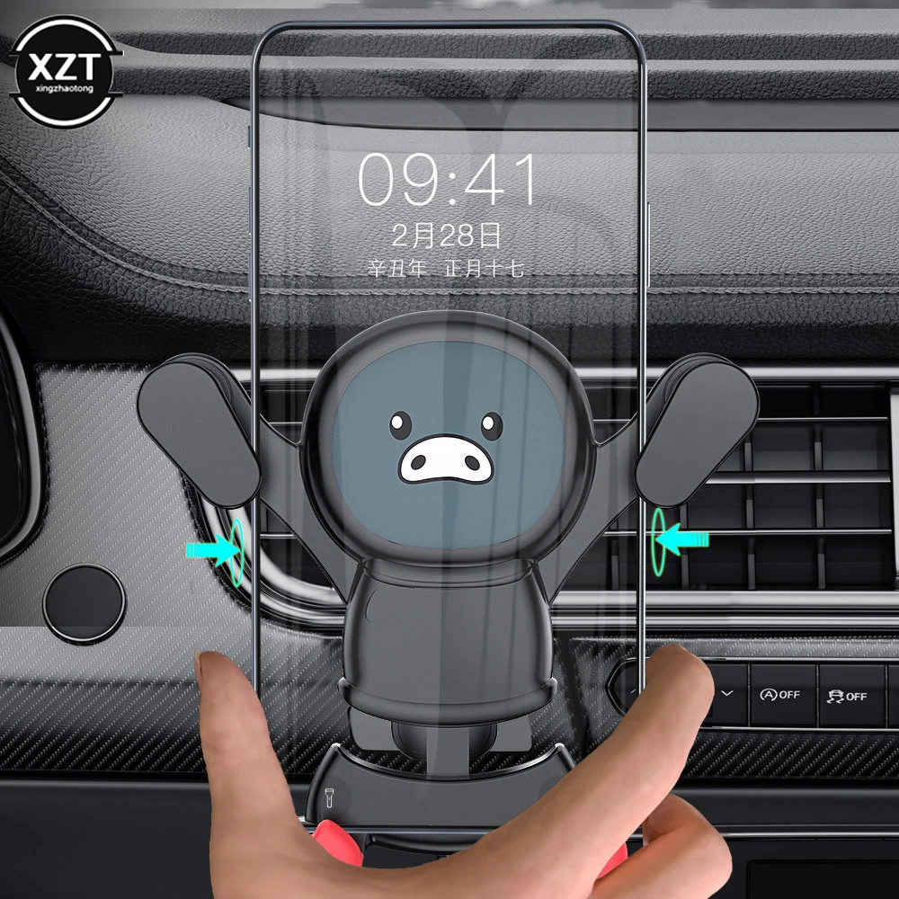 Gravity Automobilinis laikiklis telefonui automobilyje Oro išleidimo angos laikiklis Spaustuko ląstelių laikiklis Nėra magnetinio mobiliojo telefono stovo palaikymo išmanusis telefonas