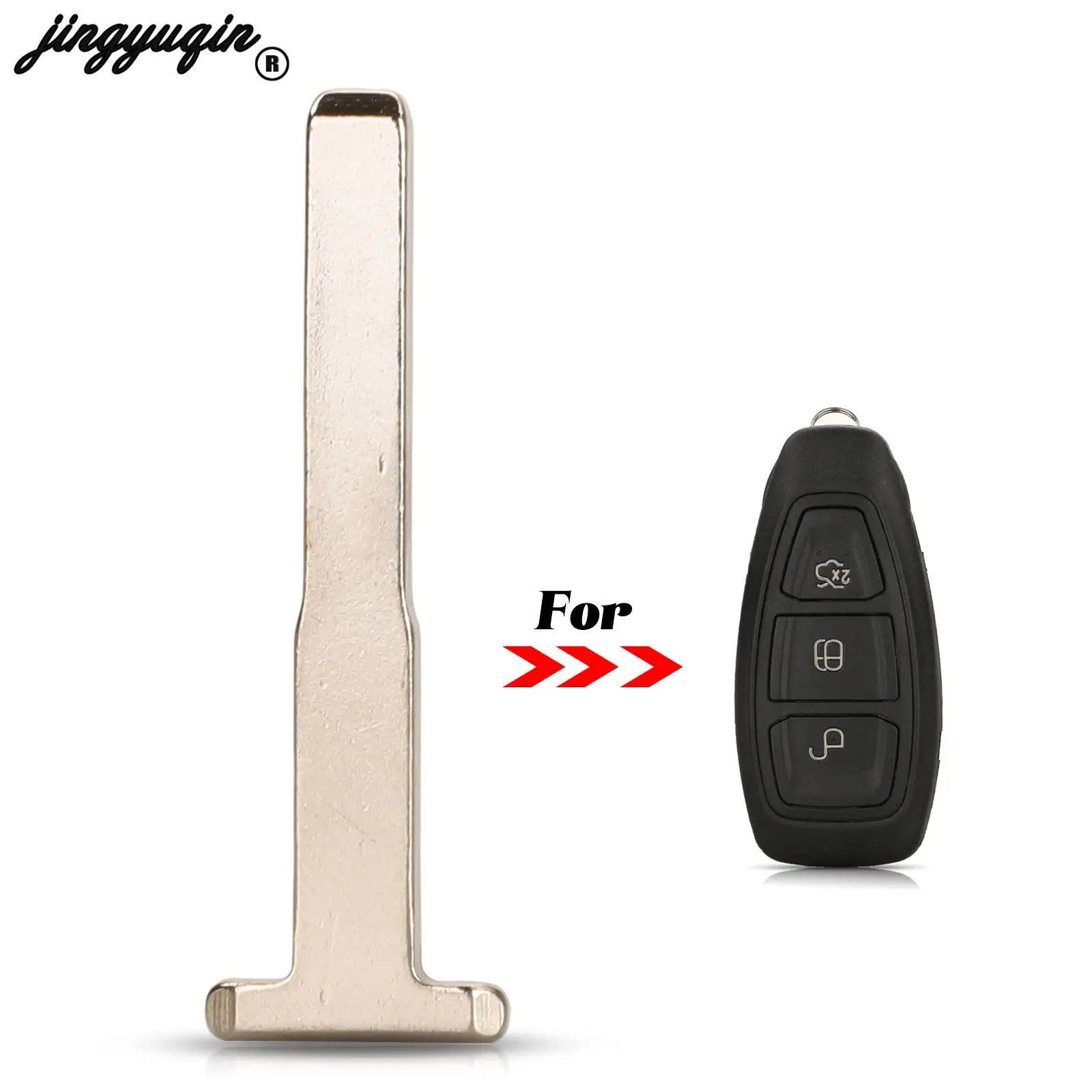 jingyuqin 1/10vnt Ford Focus C-Max Mondeo Kuga Fiesta B-Max FOB Smart Remote Car Key Uncut Blade keitimas