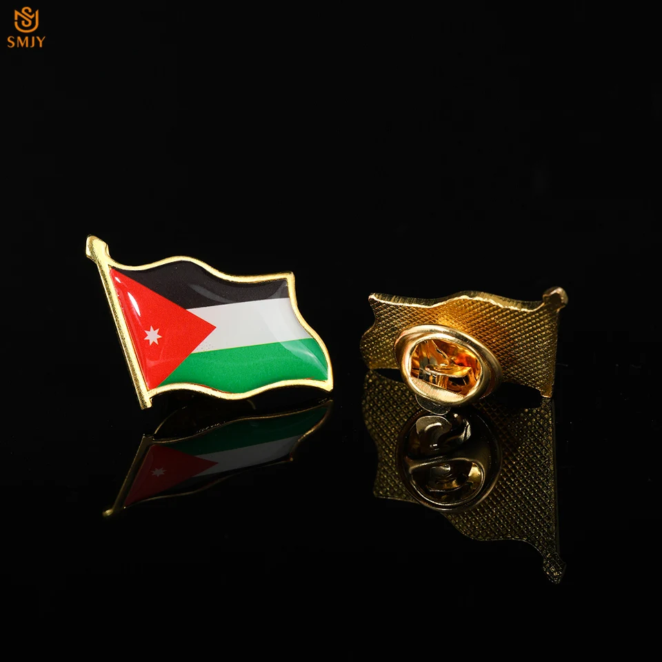 Jordan Hashemite Asia Middle East Kingdom Emalio vėliavos sagė Epoksidinė kaubojus Atlapo smeigtukas Sagė Ženkliukas Didmeninė prekyba papuošalais